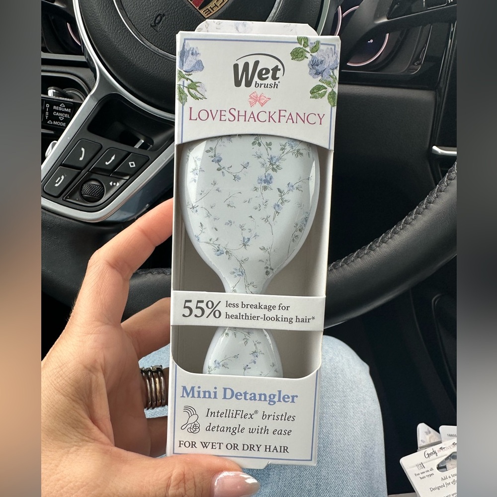 Wet Brush x LoveShackFancy Mini Detangler Hair Brush - English Ivy - Blue